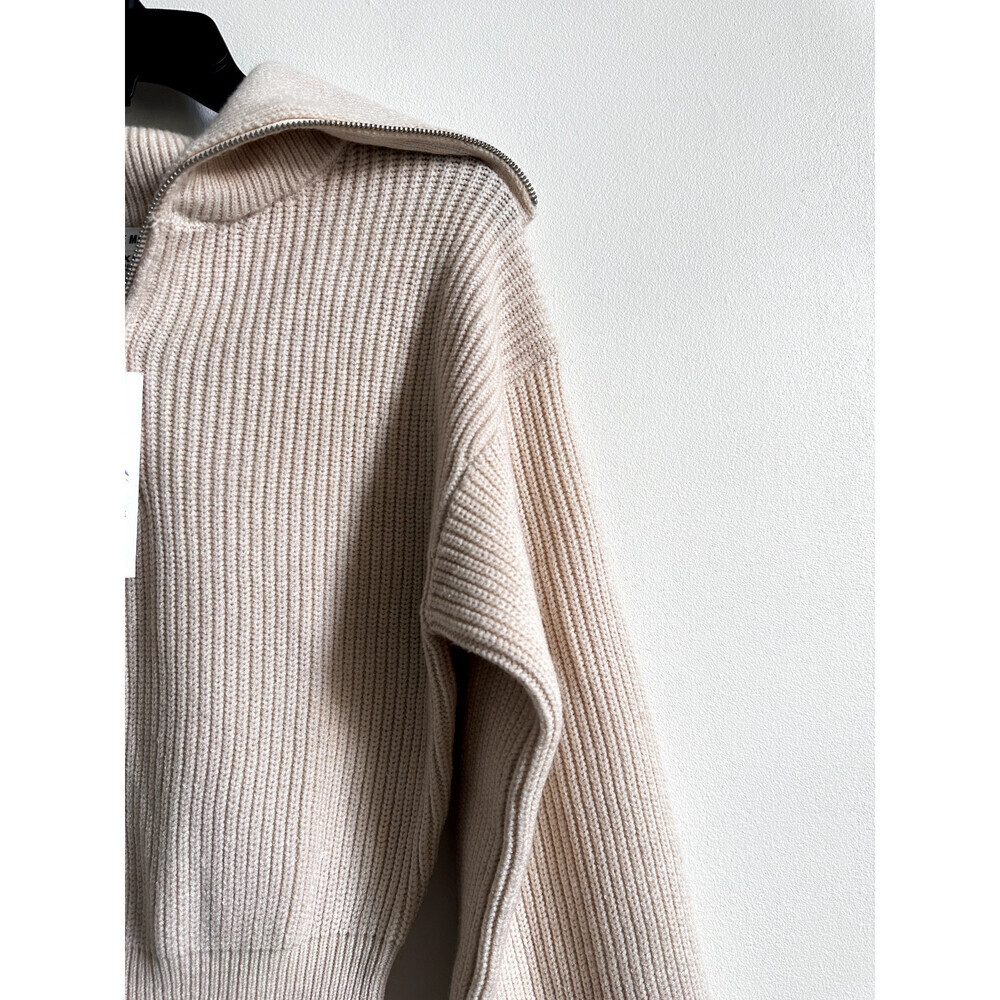 STEVE MADDEN Rowan Quarter Zip Pullover XS Ribbed Sulphur Springs Ivory - Picture 7 of 15